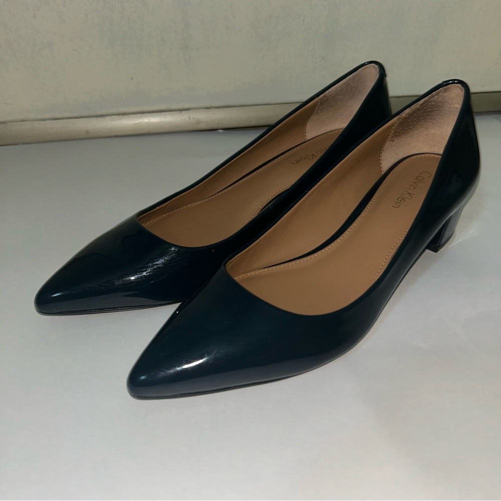 Calvin Klein black pointy toe heels